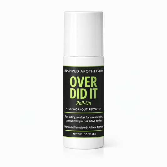 Over Did It Roll-On | Pharmacist-Formulated Muscle & Cramp Recovery | Inspired Apothecary